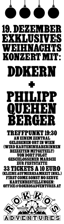 Rokkos Adventures Weihnachtskonzert feat. DD Kern & Philipp Quehenberger